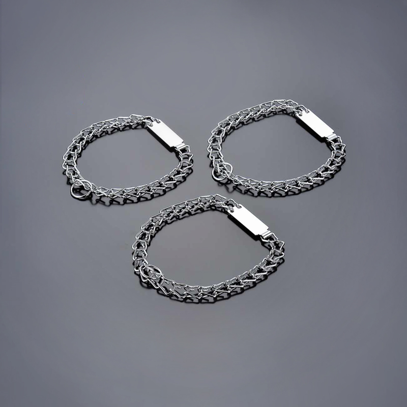 Collar de cadena de estrangulador cromado de acero SL206 con marca